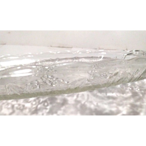 Vtg Anchor Hocking Glass Snack Set 6 Piece Plate & Cup Set Grape Leaf Design - Picture 11 of 12